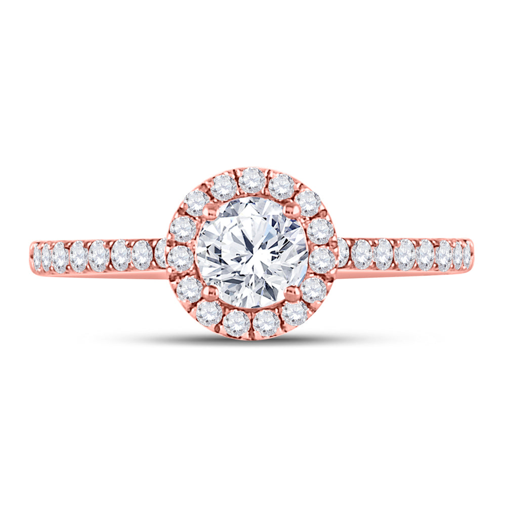 14kt Rose Gold Womens Round Diamond Solitaire Bridal Wedding Engagement Anniversary Ring 3/4 Cttw, Women Size: 5-9