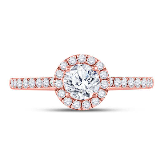 14kt Rose Gold Womens Round Diamond Solitaire Bridal Wedding Engagement Anniversary Ring 3/4 Cttw, Women Size: 5-9