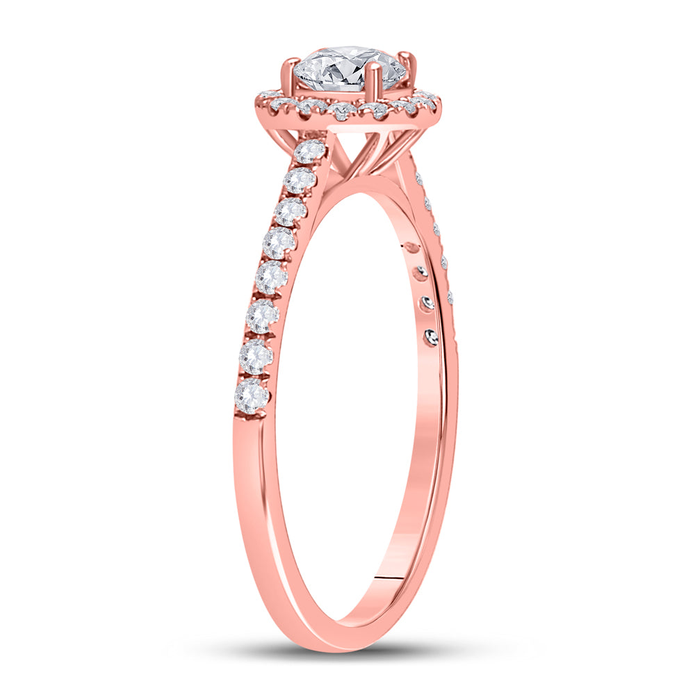 14kt Rose Gold Womens Round Diamond Solitaire Bridal Wedding Engagement Anniversary Ring 3/4 Cttw, Women Size: 5-9