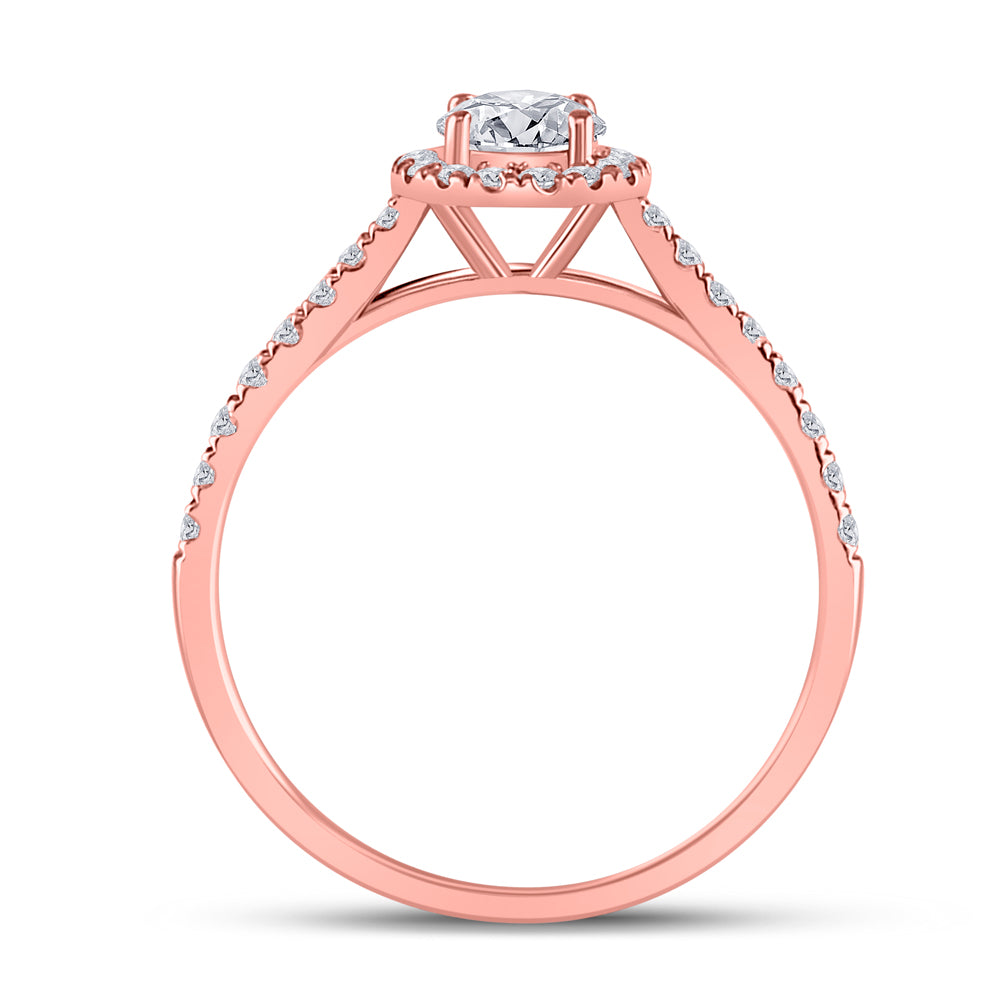 14kt Rose Gold Womens Round Diamond Solitaire Bridal Wedding Engagement Anniversary Ring 3/4 Cttw, Women Size: 5-9