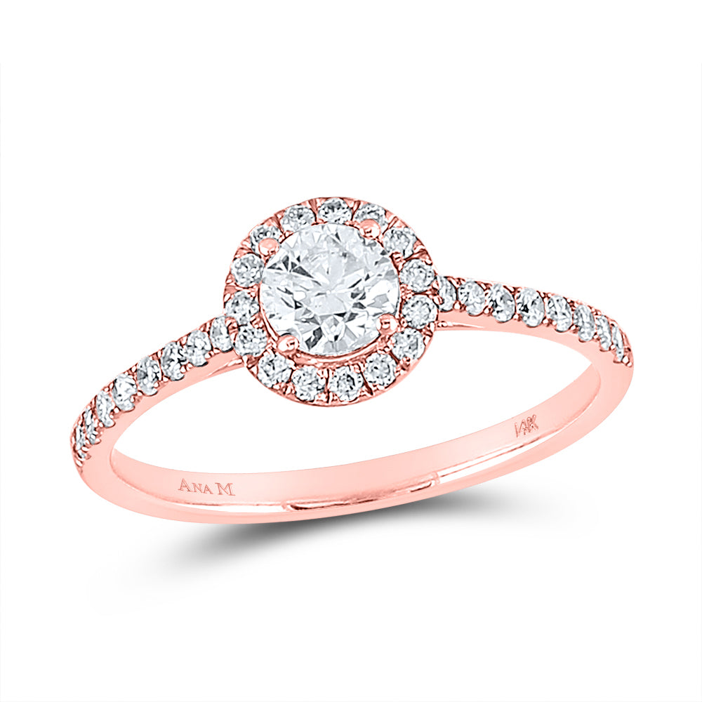 14kt Rose Gold Womens Round Diamond Solitaire Bridal Wedding Engagement Anniversary Ring 3/4 Cttw, Women Size: 5-9