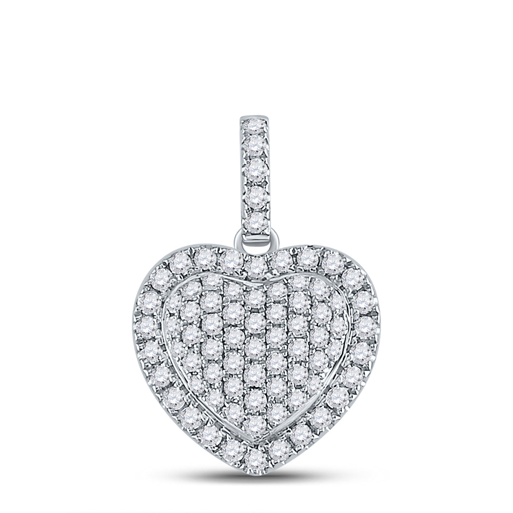 14kt White Gold 1/2 Cttw Diamond Heart Pendant