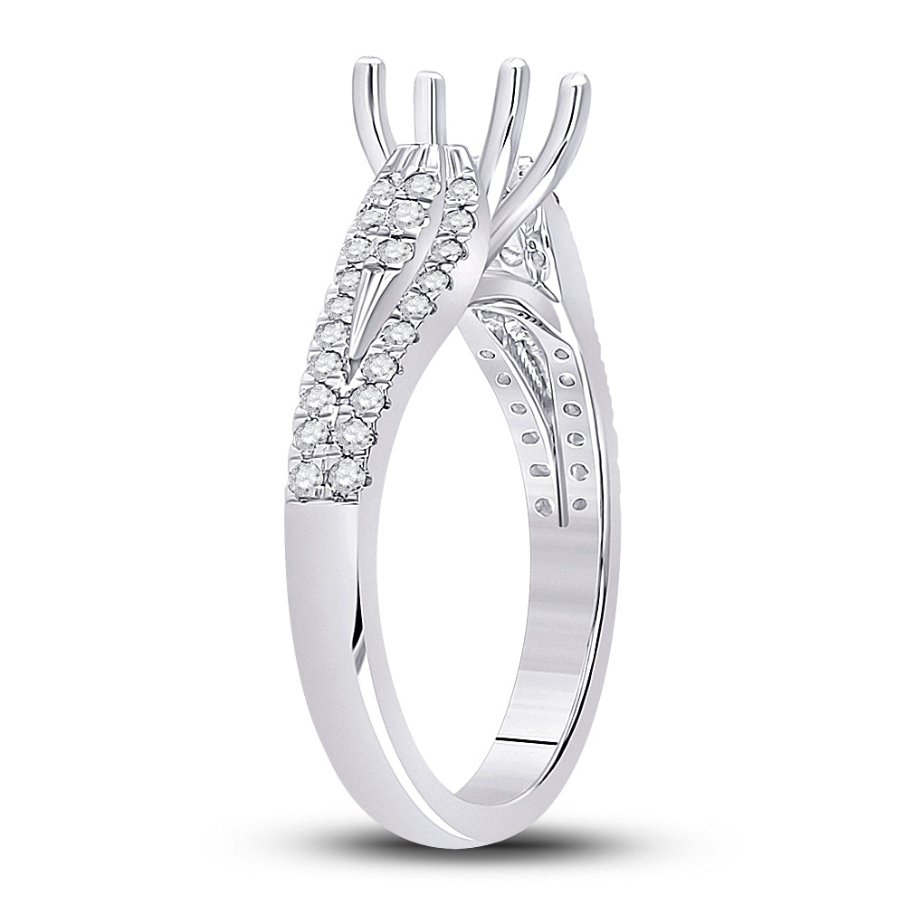 14kt White Gold 3/8 Ct Diamond Ana M  Sm 1ct-crd Bridal Ring