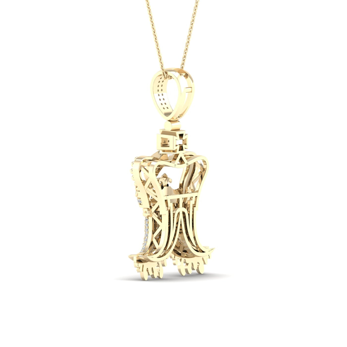 10kt Yellow Gold 1/3ct Diamond Micro-pave Men's Charm