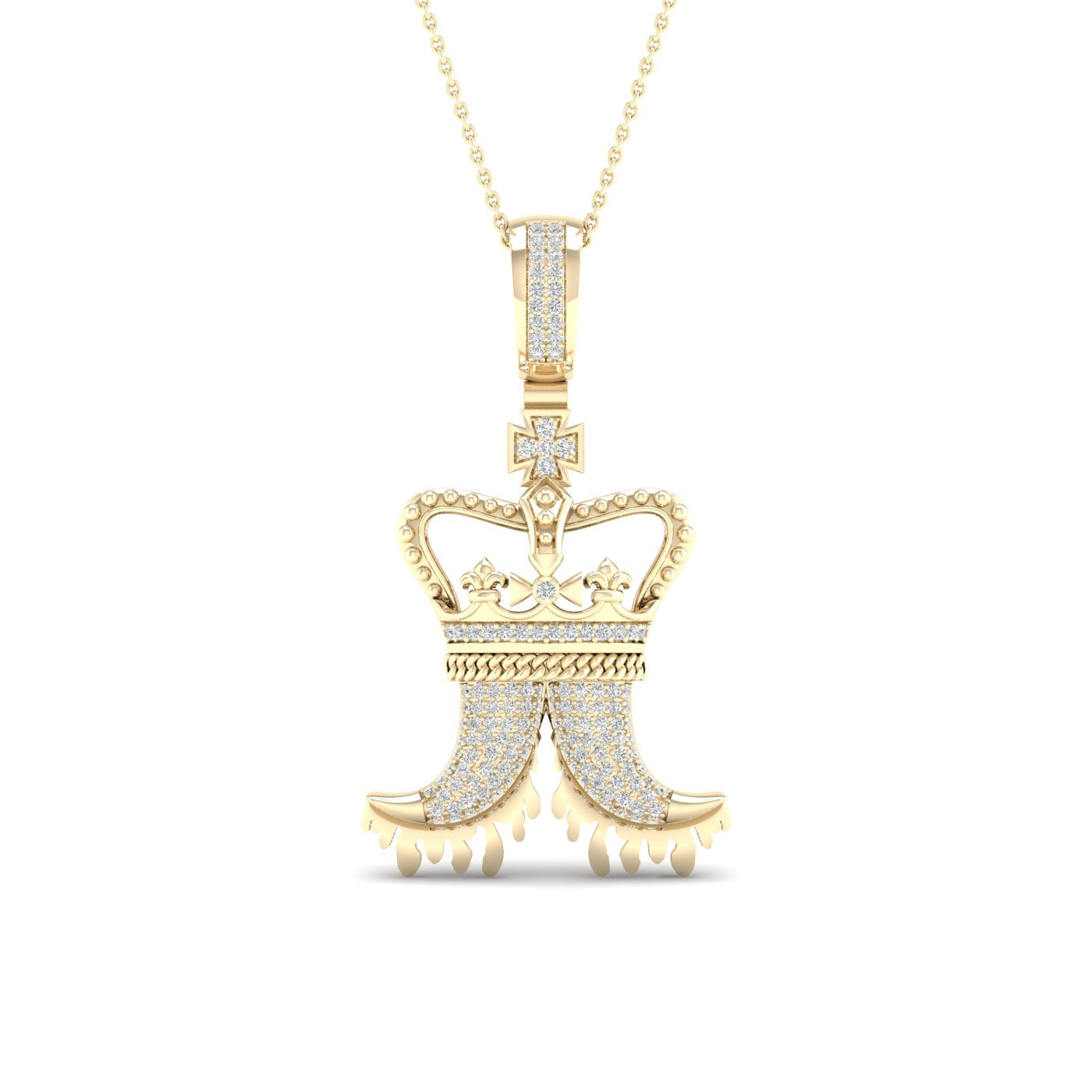 10kt Yellow Gold 1/3ct Diamond Micro-pave Men's Charm