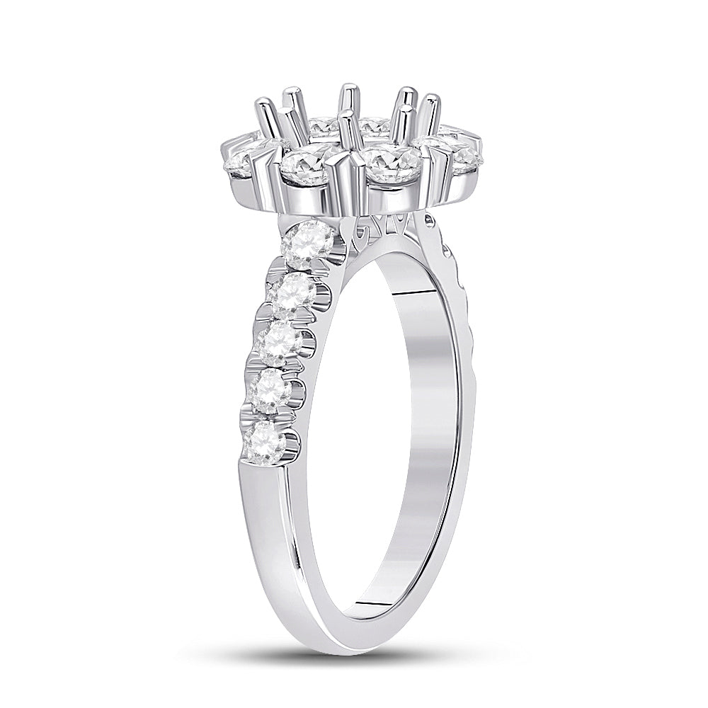14kt White Gold 2 3/8ct Diamond Ana M 3/4ct-coval Bridal Ring