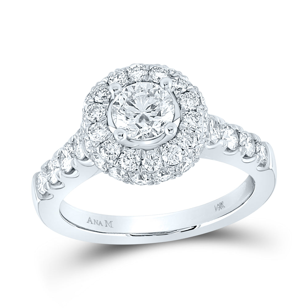 14K White Gold Round Diamond Solitaire Bridal Wedding Engagement Ring 2-1/5 Cttw, Womens Size: 5-10