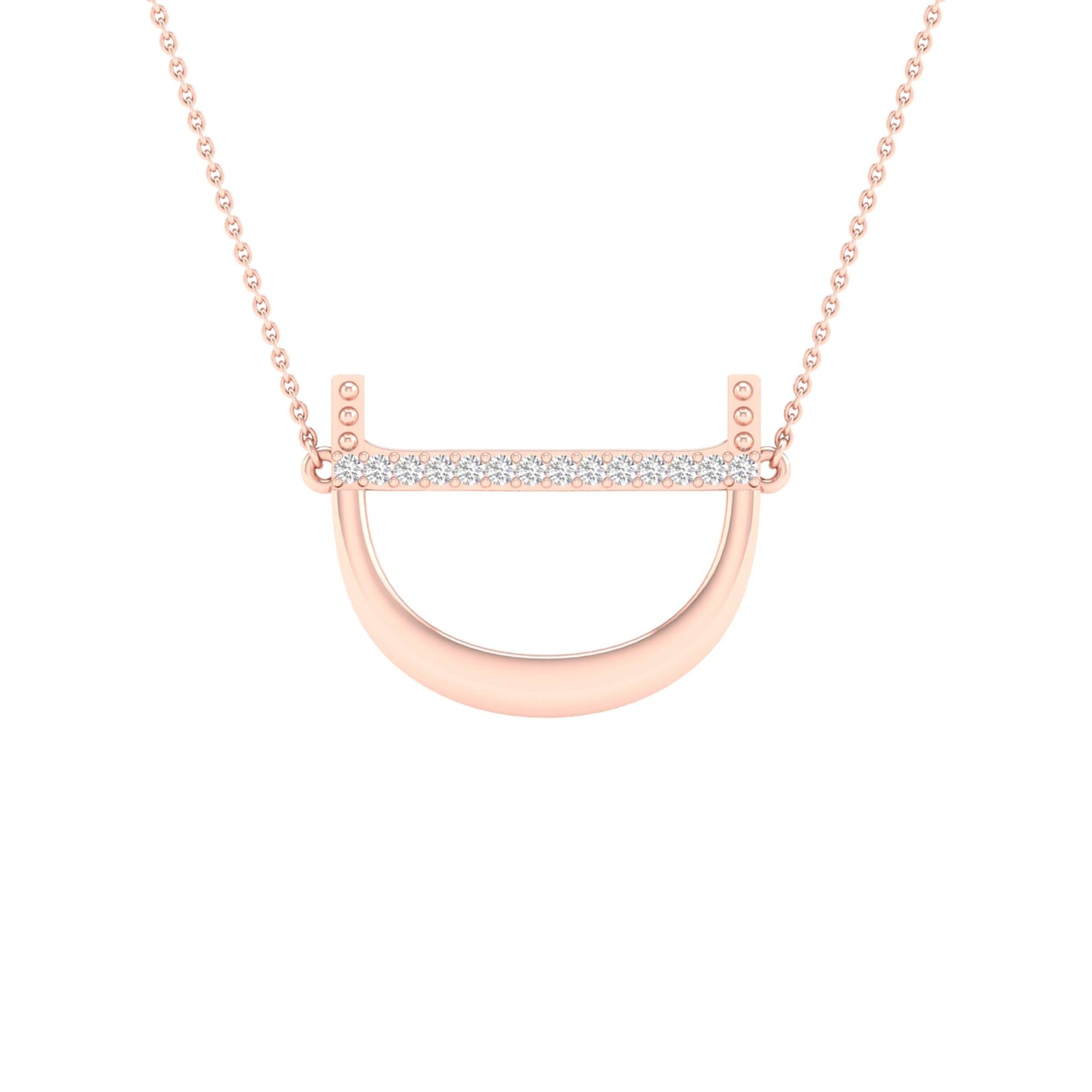 10kt Rose Gold 1/20ctw Diamond P1p2 Ladies Initial "d" Necklace