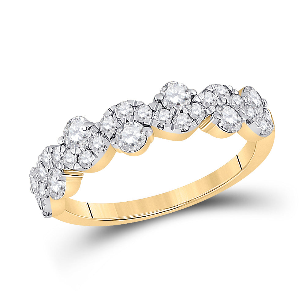 14kt Yellow Gold 1 Ct Diamond Cn Fashion High Ladies Wedding Band