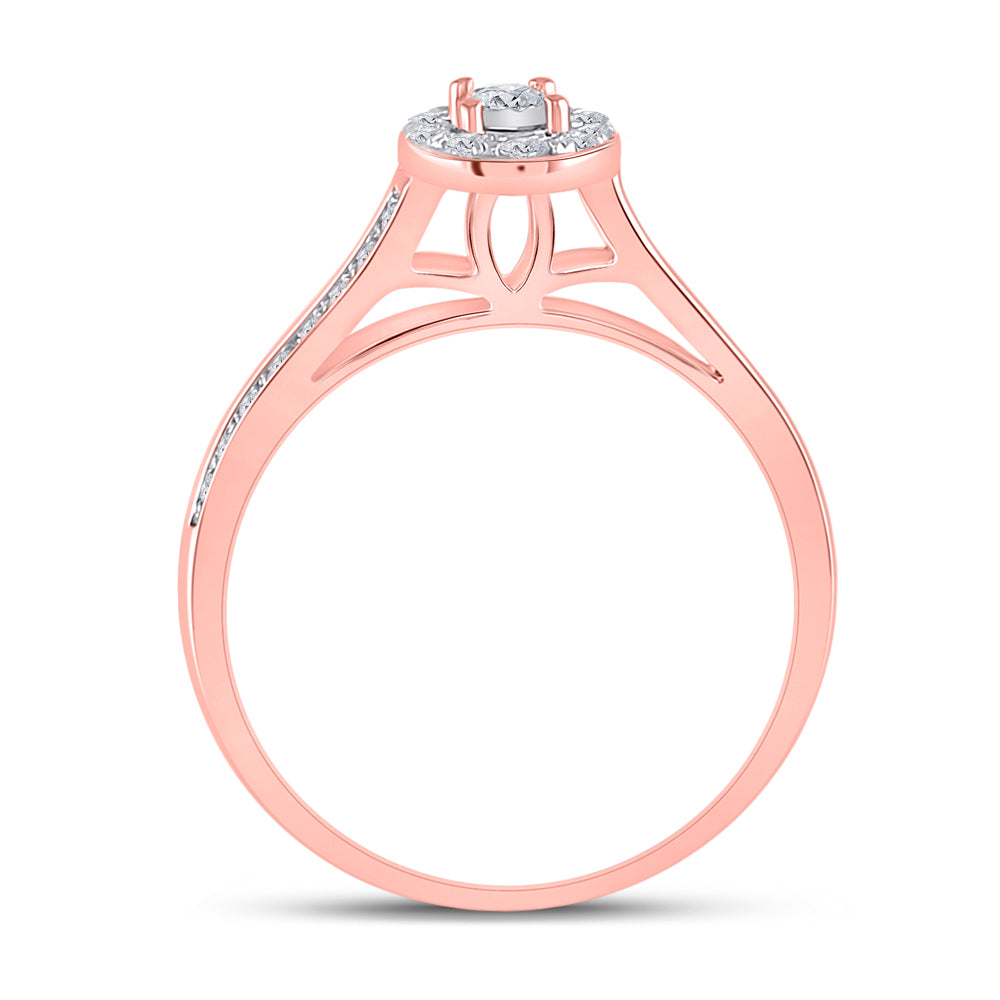 10K Rose Gold Round Diamond Bridal Wedding Ring Band Set 1/2 Cttw, Womens Size: 5-10