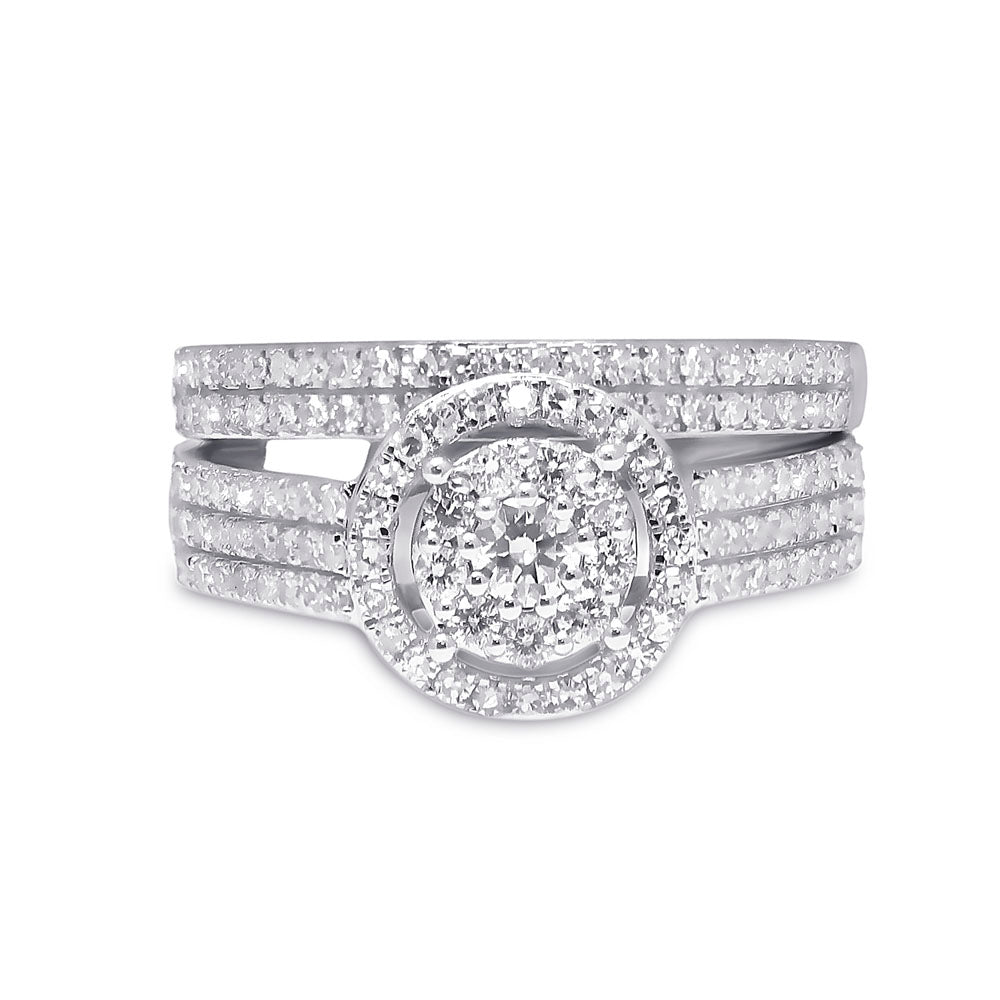 14K White Gold 3/4Ct Natural Diamond Nk Ladies Bridal Set