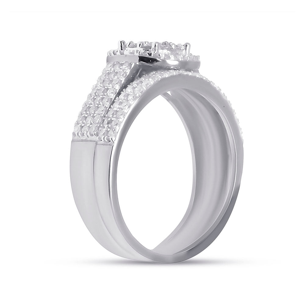 14K White Gold 3/4Ct Natural Diamond Nk Ladies Bridal Set