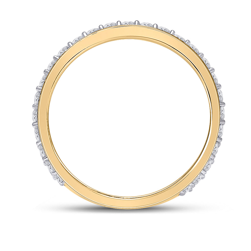 14K Yellow Gold Mens Round Diamond Pave Band Ring 2-7/8 Cttw, Mens Size: 7-13