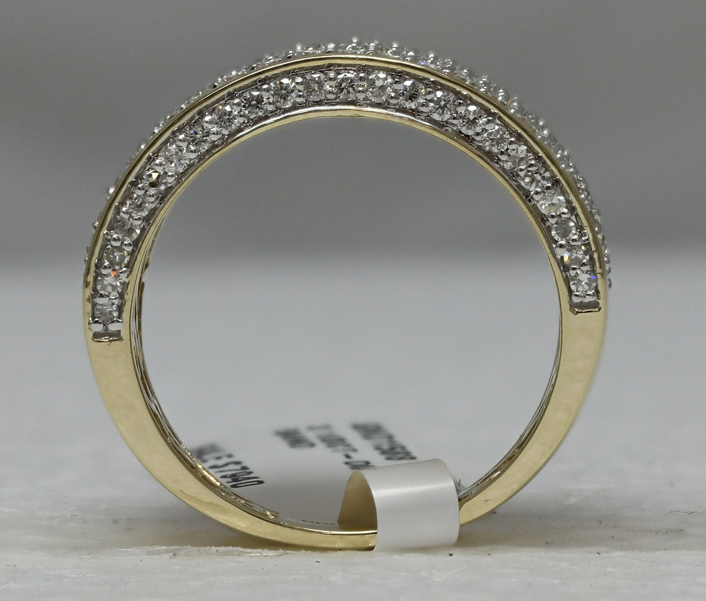 14K Yellow Gold Mens Round Diamond Pave Band Ring 3-1/5 Cttw, Mens Size: 7-13