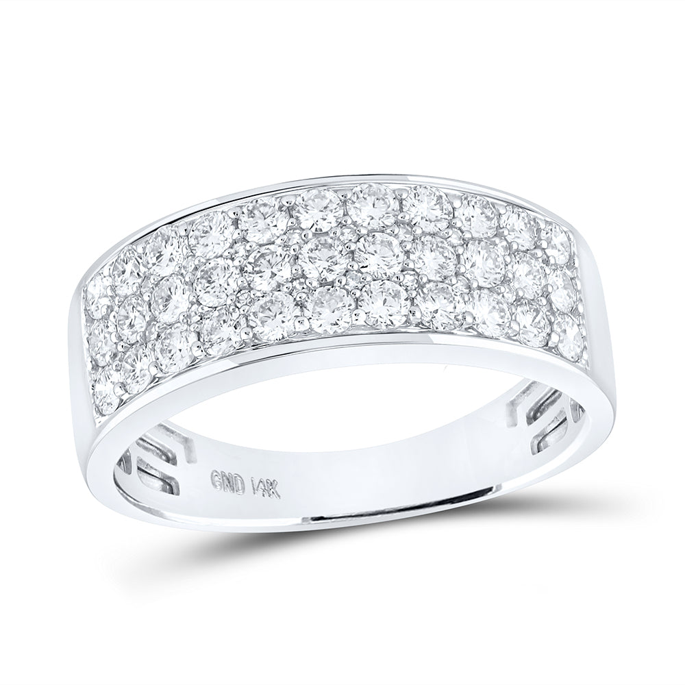 14kt White Gold 1 3/8ctw Diamond Nk Mens Band
