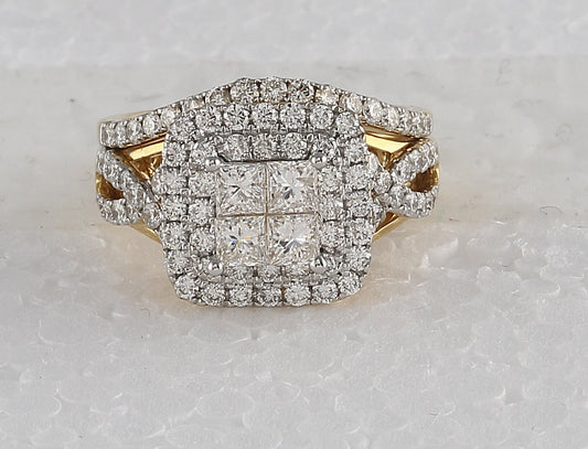 14K White Gold 1 7/8 Ct Diamond Bridal Set, Womens Size: 5-9