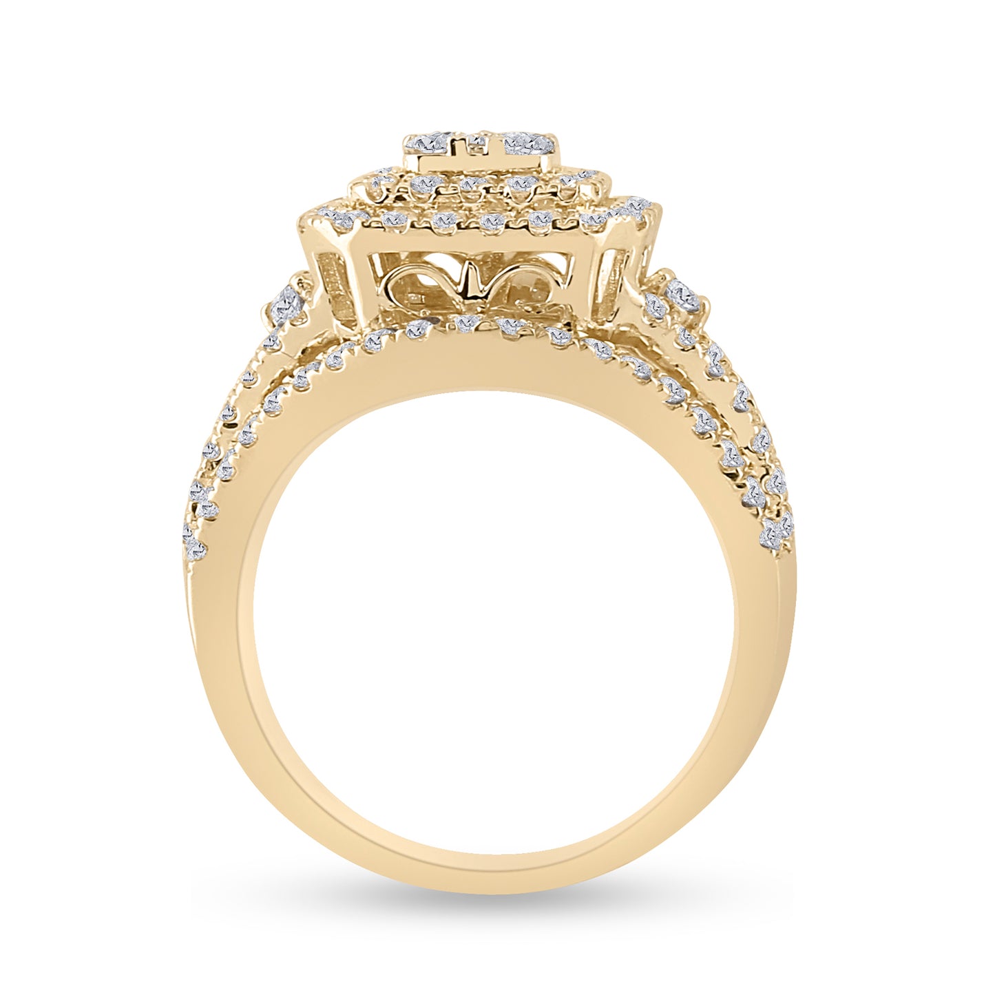 14kt Yellow Or White Gold Diamond Ana M Wedding Engagement Anniversary Bridal Set, Women Size: 5-9