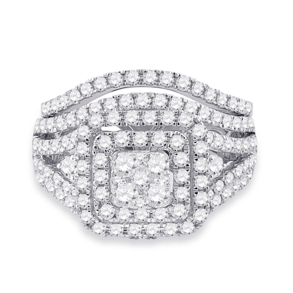 14kt Yellow Or White Gold Diamond Ana M Wedding Engagement Anniversary Bridal Set, Women Size: 5-9