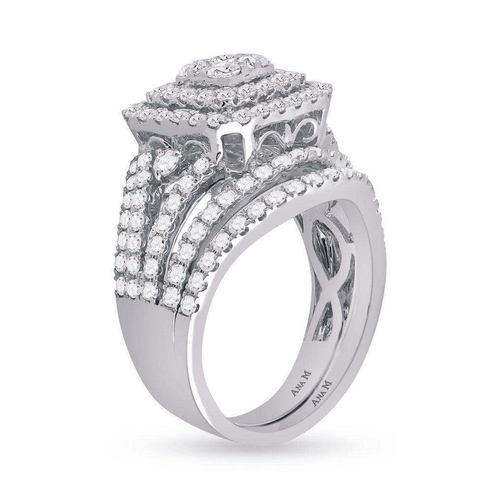 14kt Yellow Or White Gold Diamond Ana M Wedding Engagement Anniversary Bridal Set, Women Size: 5-9