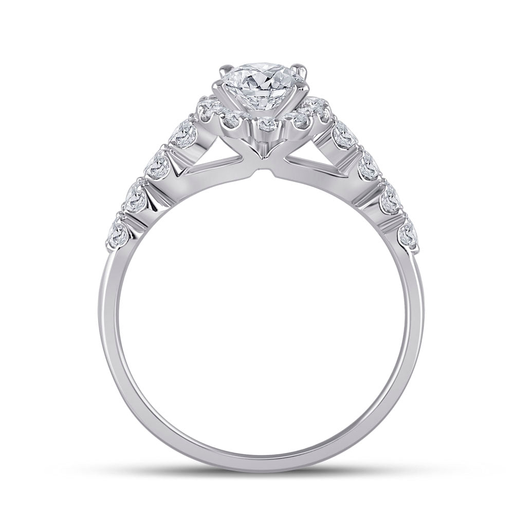 14K White Gold Oval Diamond Bridal Wedding Ring Band Set 2 Cttw, Womens Size: 5-10