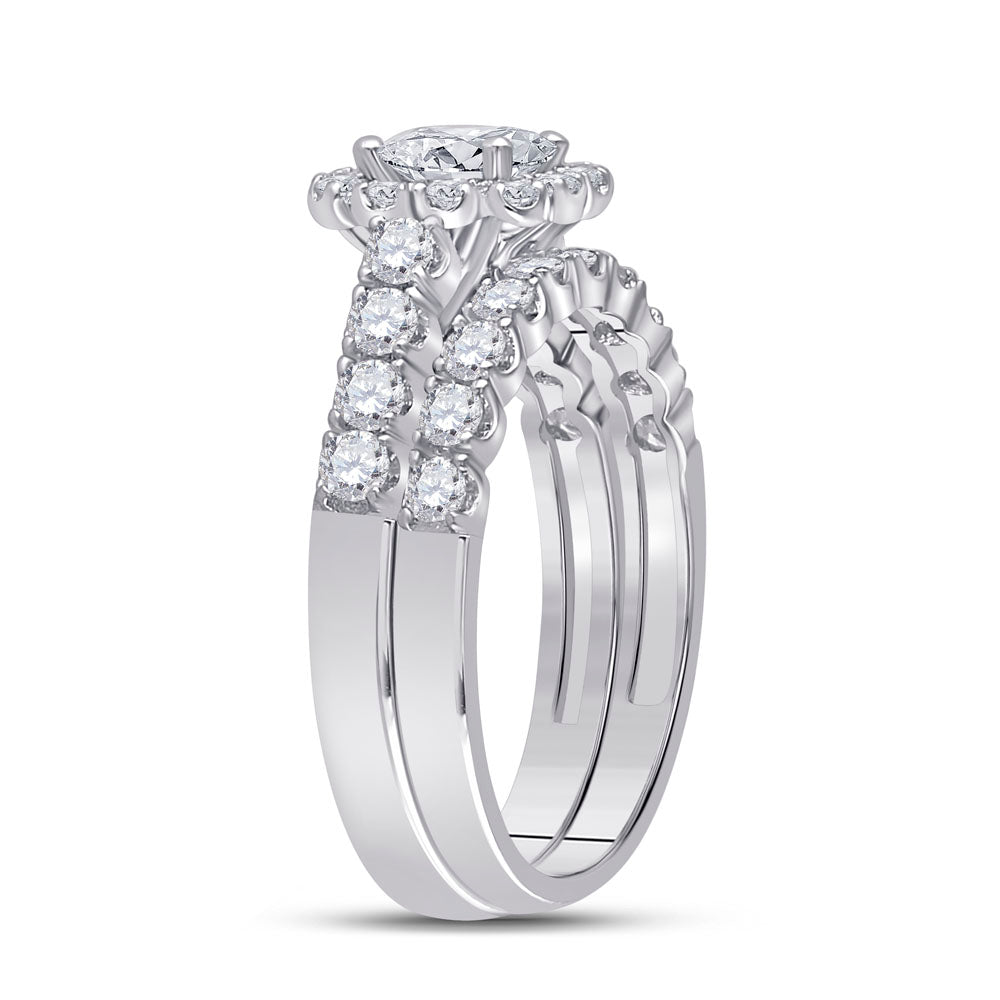 14kt White Gold 2 Ctw Diamond Ana M 3/4ct-cpr Bridal Sets Single Halo