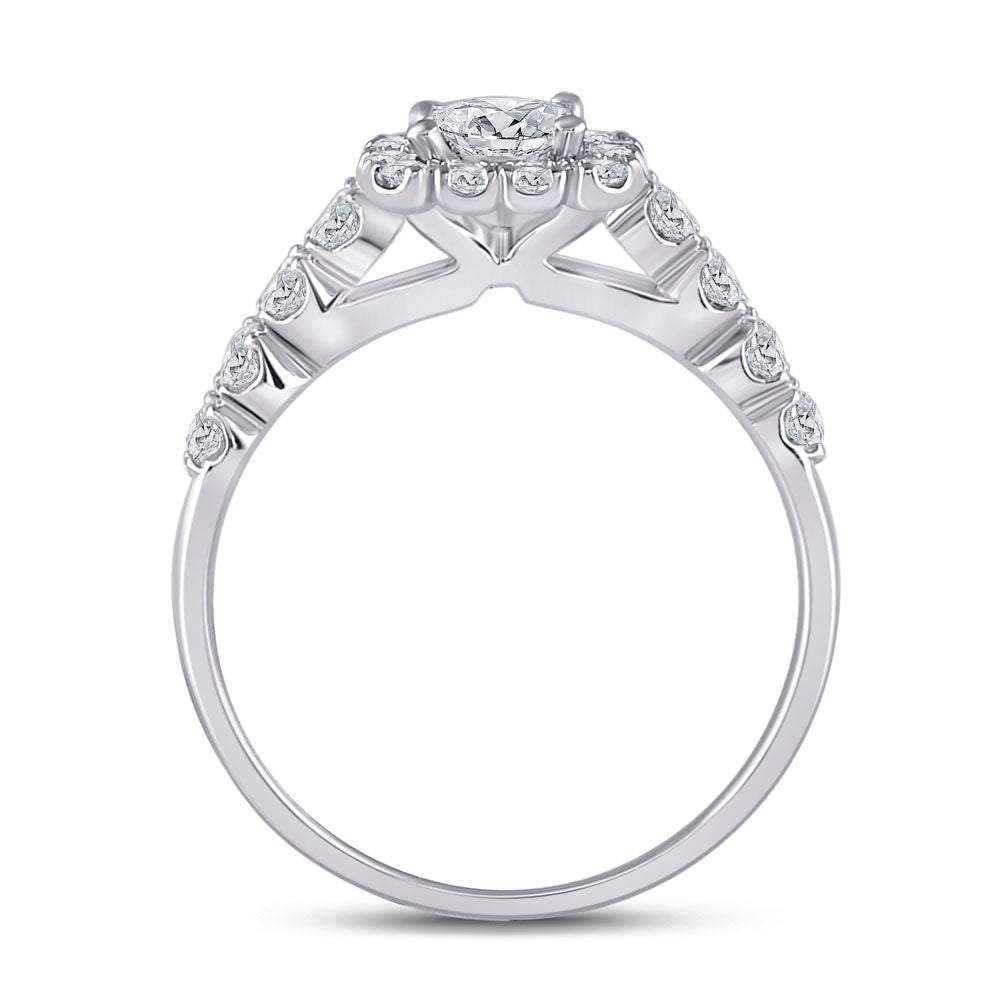14kt White Gold 2 Ctw Diamond Ana M 3/4ct-cpr Bridal Sets Single Halo