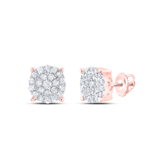 10K Rose Gold 1/2Ctw Natural Diamond Cindy Round Earring