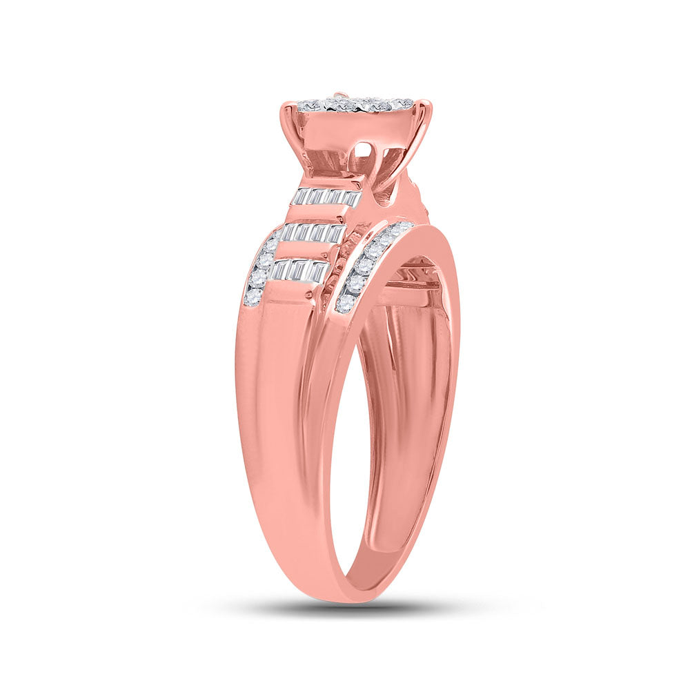 10kt Rose Gold 1/2 Cttw Diamond Cindy Heart Wedding Engagement Anniversary Ring, Women Size: 5-9