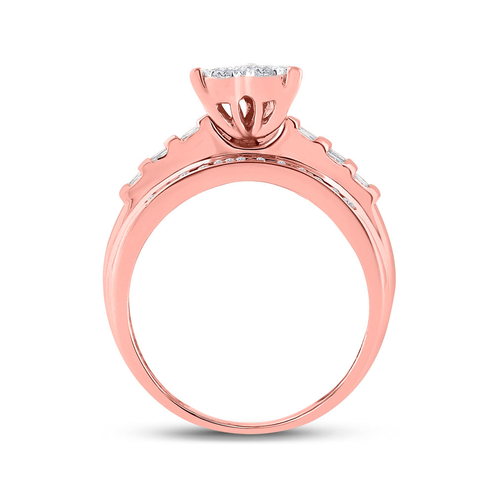 10kt Rose Gold 1/2 Cttw Diamond Cindy Heart Wedding Engagement Anniversary Ring, Women Size: 5-9
