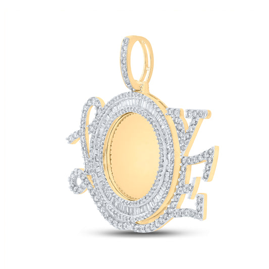 10K Yellow Gold 3 Ct Natural Diamond Nk Mens Memory Charm