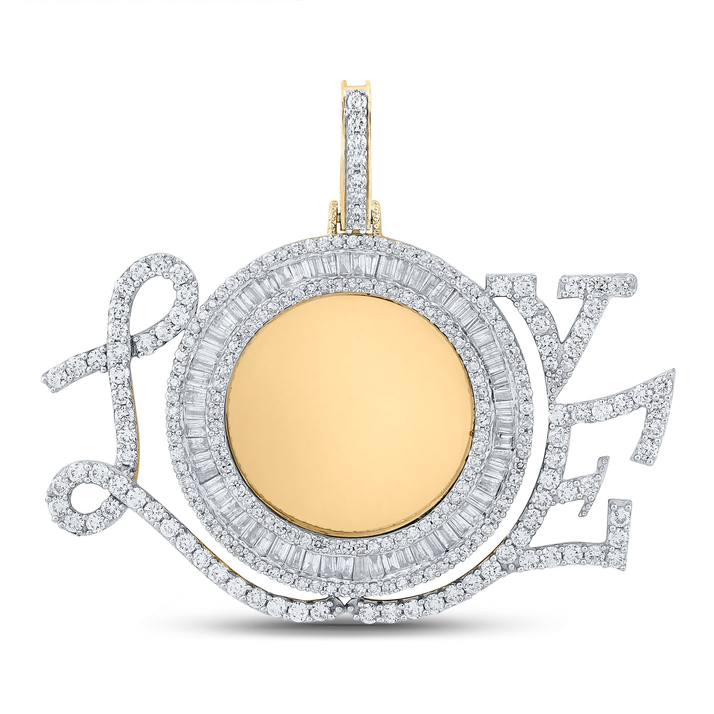 10K Yellow Gold 3 Ct Natural Diamond Nk Mens Memory Charm