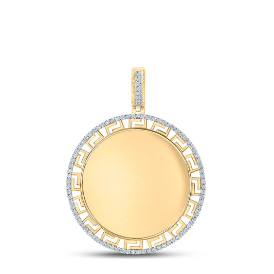10kt Yellow Gold 1/4 Cttw Diamond Memory Mens Charm