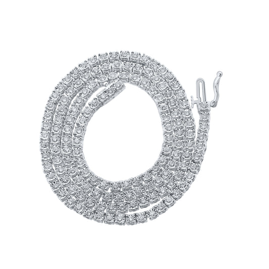 10kt White Gold 2 3/4 Cttw Diamond Fanuk Mens Chain, Length: 18 Inch