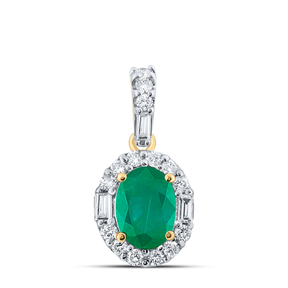 14K White Or Yellow Gold Womens Diamond Oval Diamond Oval Pendant