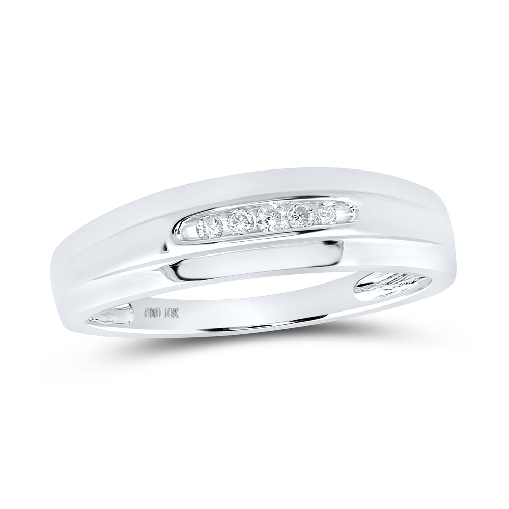10kt White Gold His & Hers 1/3 Cttw Diamond Bridal Wedding Ring Band Set, Women Size: 5-9, Men Size: 8-12