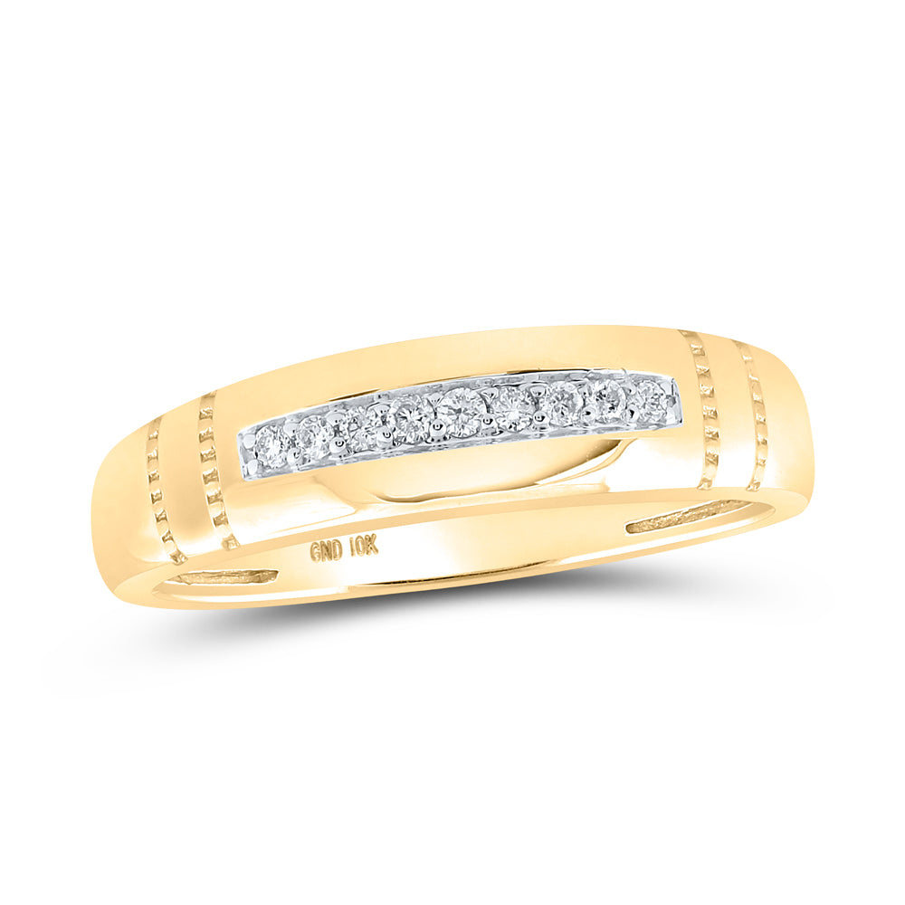 10K Yellow Gold His Hers Round Diamond Cluster Matching Wedding Set 1/2ctw, Womens Size: 5-10, Mens Size: 7-13