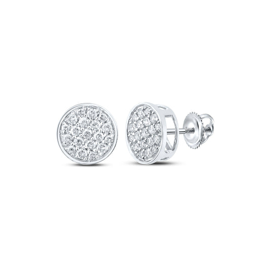 10kt White Gold 1/4 Cttw Diamond Round Earring
