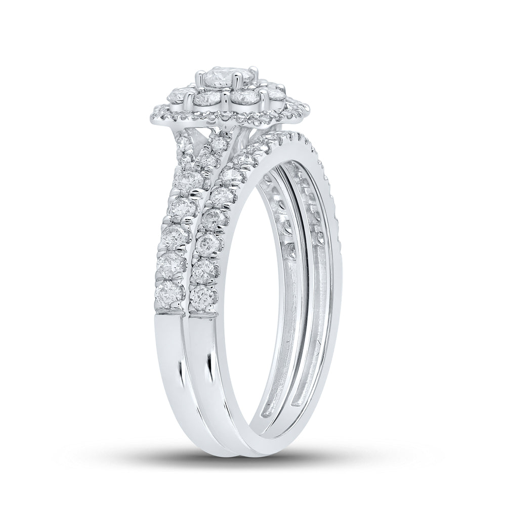 10K Yellow Or White Or Rose Gold Round Diamond Bridal Wedding Ring Band Set , Womens Size: 5-10