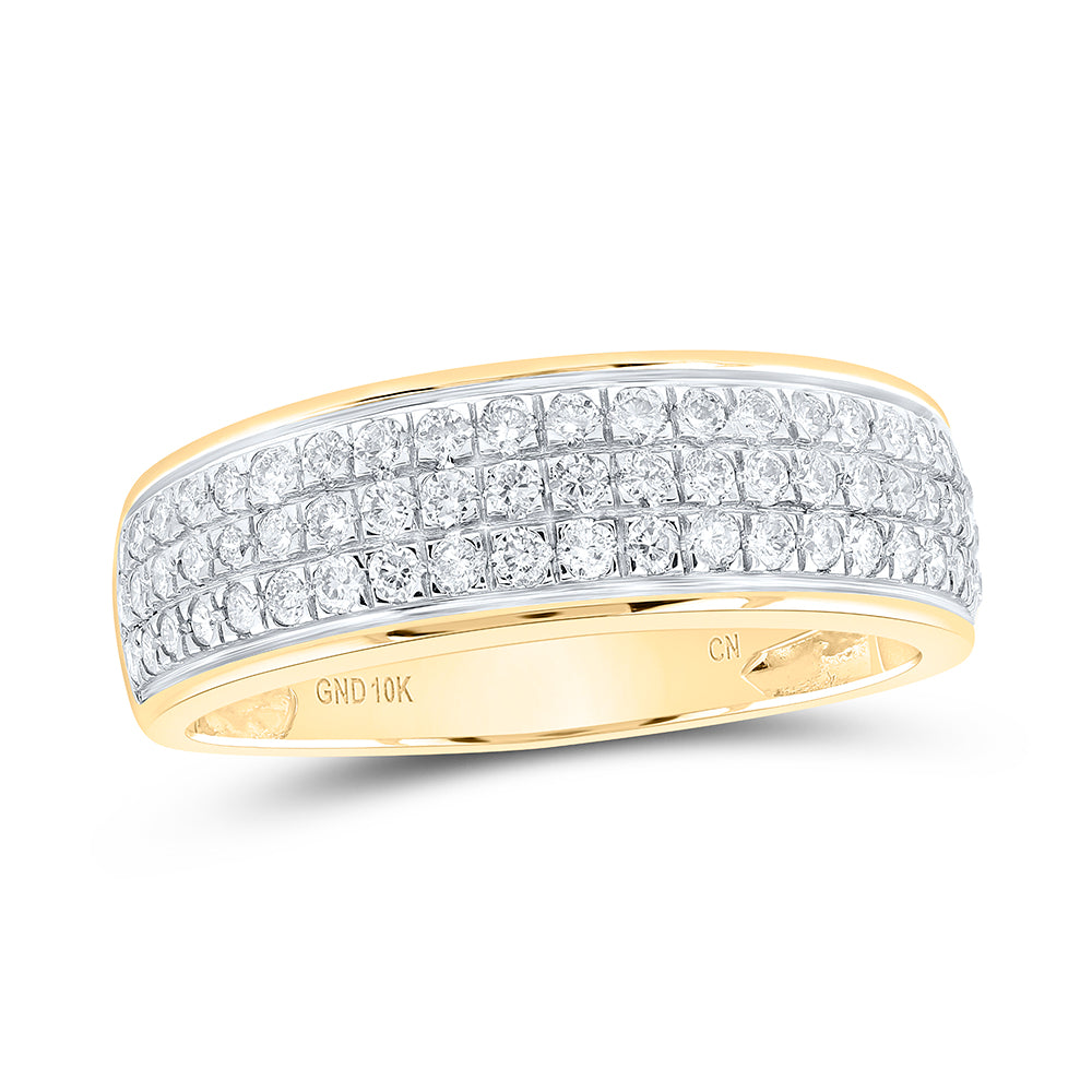 10K White Or Yellow Gold His Hers Round Diamond Cluster Matching Wedding Set, Womens Size: 5-10, Mens Size: 7-13