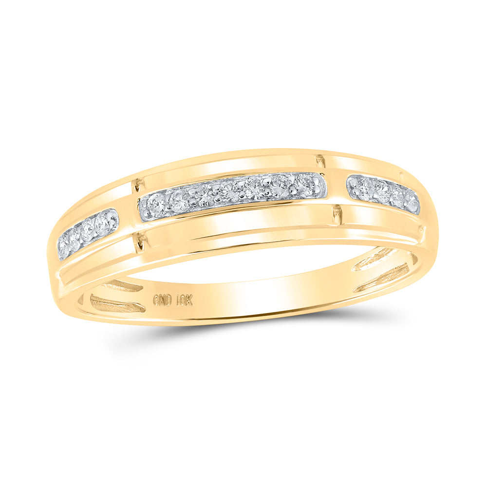 10K Yellow Gold His Hers Round Dia. Cluster Matching Wedding Set 1/2ctw, Women's Size: 5-10, Men's Size: 7-13