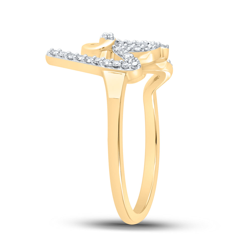 10K Yellow Or White Or Rose Gold Womens Round Diamond Love Fashion Ring , Womens Size: 5-10