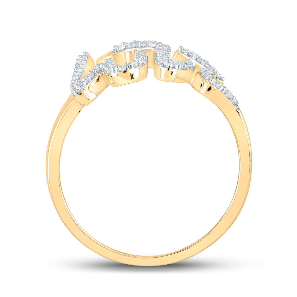 10K Yellow Or White Or Rose Gold Womens Round Diamond Love Fashion Ring , Womens Size: 5-10