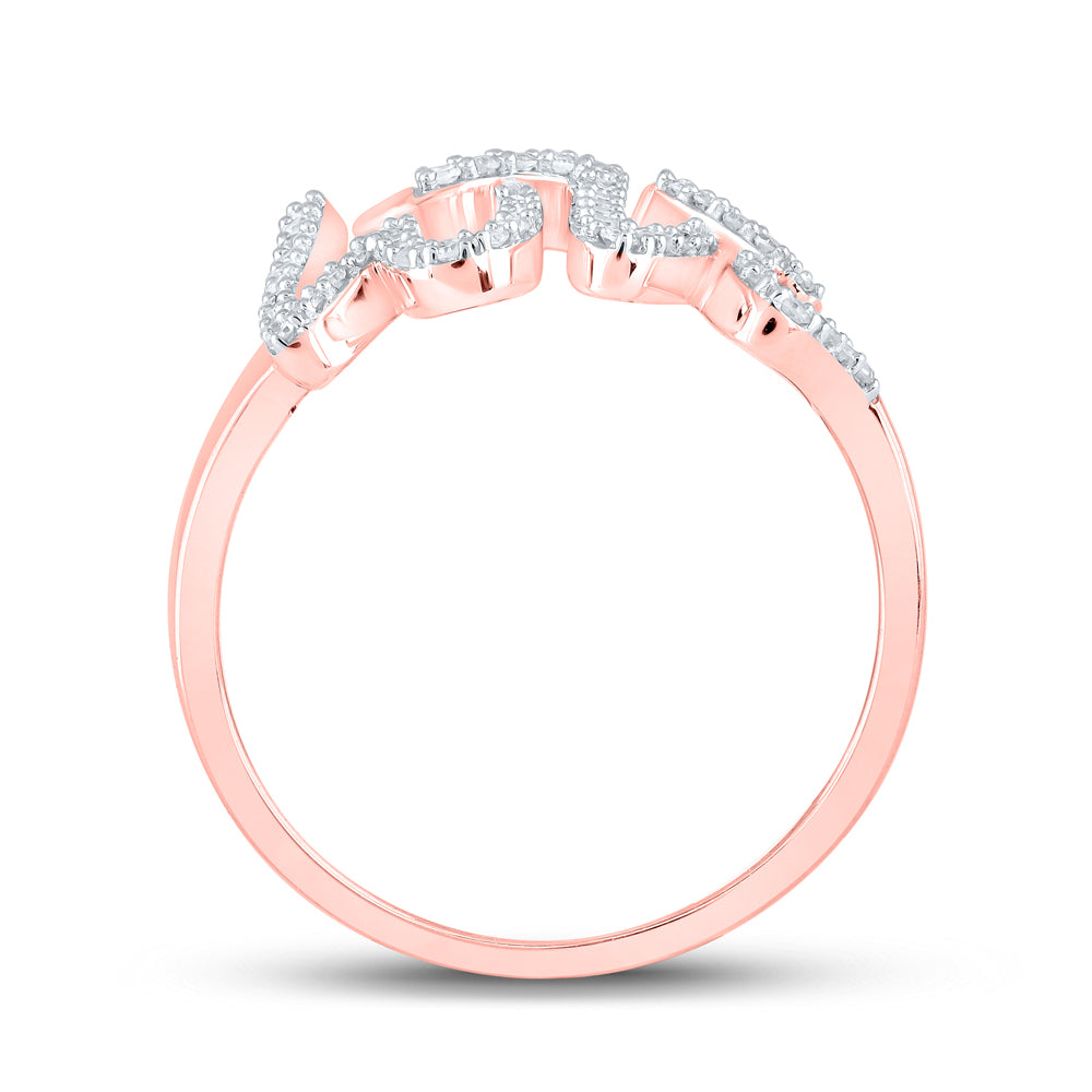 10K Yellow Or White Or Rose Gold Womens Round Diamond Love Fashion Ring , Womens Size: 5-10