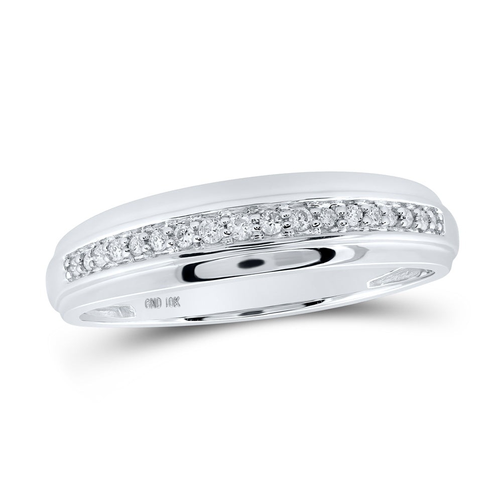 10K White Gold His Hers Round Diamond Square Matching Wedding Set 1/2 Cttw, Womens Size: 5-10, Mens Size: 7-13