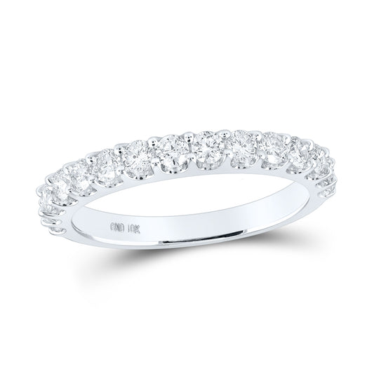 14kt White Gold 7/8 Cttw Diamond Bridal Wedding Engagement Anniversary Womens Band, Women Size: 5-9