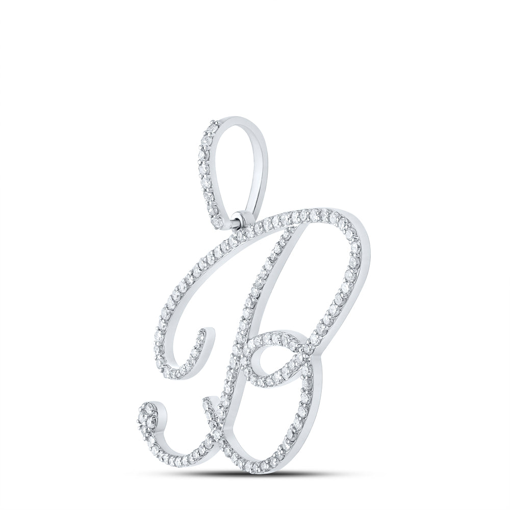10kt Yellow Or White Gold Diamond Initial Pendant