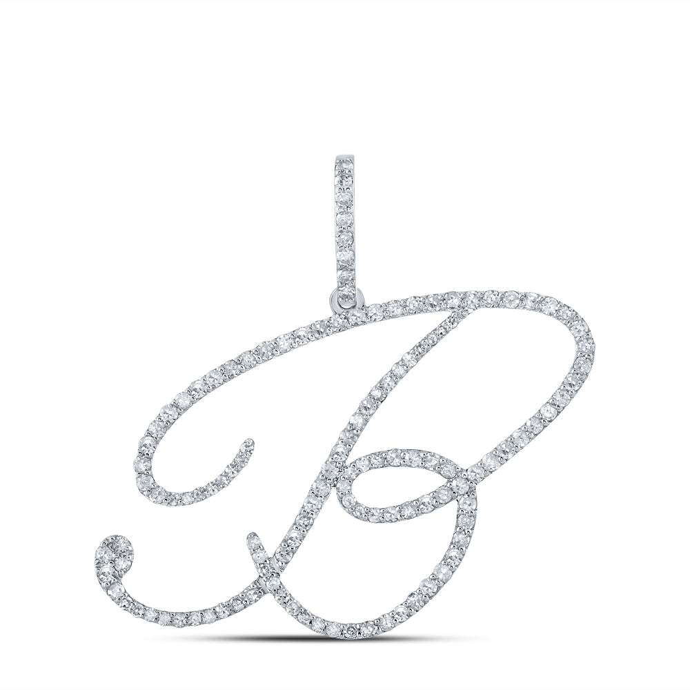 10kt Yellow Or White Gold Diamond Initial Pendant