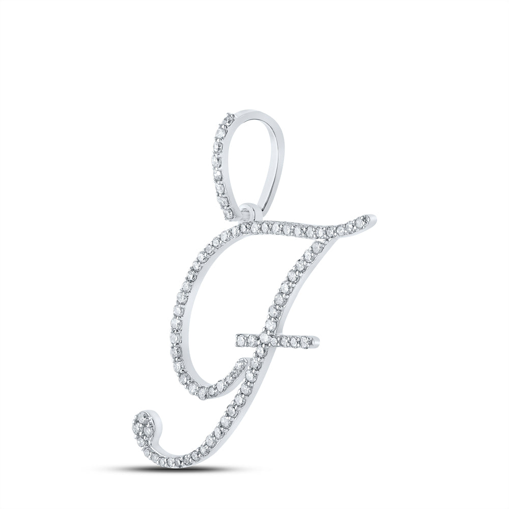 10kt Yellow Or White Gold Diamond Initial Pendant