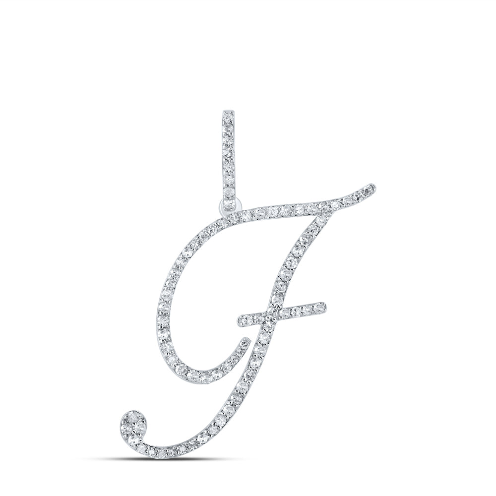 10kt Yellow Or White Gold Diamond Initial Pendant