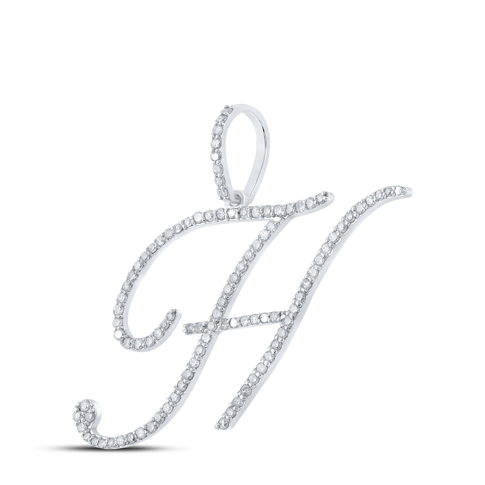 10kt Yellow Or White Gold Diamond Initial Pendant